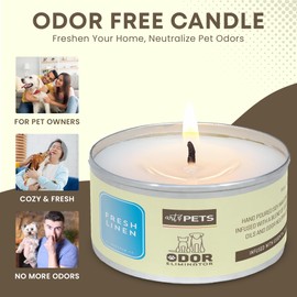 Art & Pets Pet Odor Candles Odor Eliminator Dogs and Cats Long-Lasting 72-Hour, Burn Natural Soy Wax with Refreshing Scent, Scented Candle to Remove Pet Smells (Lemon Grass)