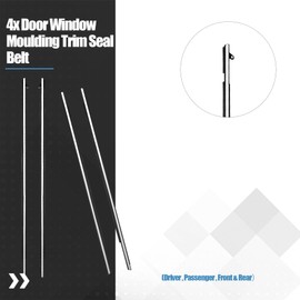 4PCS Outside Front Rear Chrome Weatherstrip Window Moulding Trim Seal Belt Fit for Toyota Venza 2009-2016 Replace 75711-0T010 75712-0T010 75721-0T010 75722-0T010