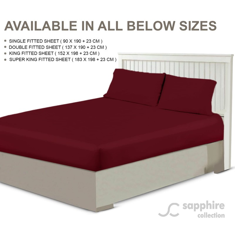 Sapphire Collection Fitted Sheet Non Iron Percale 180 Thread Count