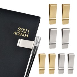 WANDIC Paper Clip Holder, 8 Pieces Two Color Slim Polished Metal Money Clip Holder Brass Bill Clip Wallet Clip for Cash Business Credit Card