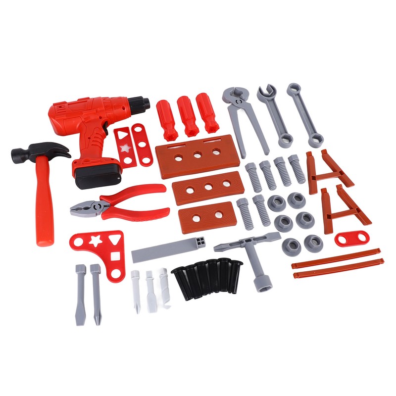 42pcs Kids Simulation Repair Tool Set Hammer Wrench Electric Drill