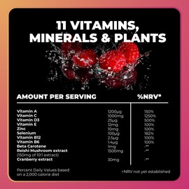 Tonic Health Daily Immunity Tablets - 4-in-1 Effervescent Multivitamins, Minerals & Phytonutrients - Vitamin D, Vitamin C and Zinc - Vegan, No Sugar- Max Strength Tablets, Raspberry & Lemon, 60 Count