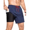 SILKWORLD Mens Swim Trunks with Compression Liner 6" Swim Shorts