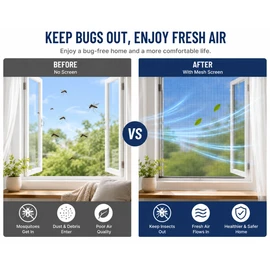 White Nylon Mesh Screen for Mosquito and Insect Protection - Multiple Sizes