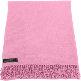 CJ Apparel Pink 100% Cashmere Shawl Pashmina Scarf Wrap Stole Head Wrap Gift Hand Made in Nepal New