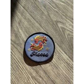 Pisces Water Sign Astrological Horoscope Symbol Embroidered Patch Iron on 3.5”