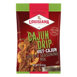 Louisiana Fish Fry Cajun Drip Viet-Cajun Butter Seasoning Mix - Seasoned Butter Sauce for Seafood - 2 oz. Bag (Pack of 1) - Just Add Butter and Toss with Seafood - Add a Burst of Flavor to Your Boiled Seafood with Cajun Drip