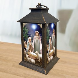Away in a Manger Christmas Lantern 13.5" x 5.5" x 5.5" Briarwood Lane