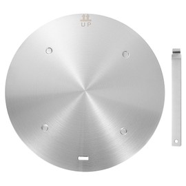 uxcell Heat Diffuser Plate for Gas Stove 11 Inch Round Heat Conduction Induction Adapter Plate with Removable Handle Cookware Protector for Cookware Heat Cooking Unfreeze, Silver Tone