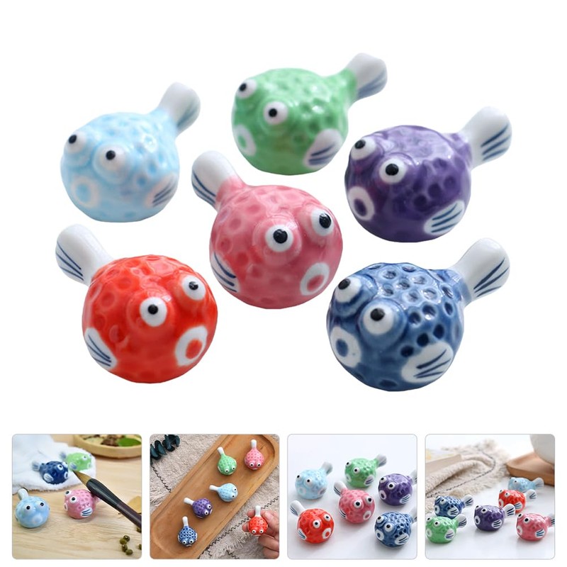 6Pcs Puffer Fish Shape Chopsticks Holders Dining Room Chopsticks Rest