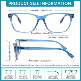 MAEOWN 6 Pack Reading Glasses for Women Men, Blue Light Blocking & Anti UV Glare Computer Readers with Spring Hinge (6 Pack Mix, 2.25, multiplier_x)