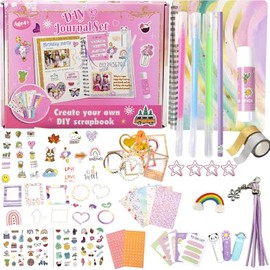 Kit De Diario Para Nias 85 Pzs, Set de Papelera para Diarios Bricolaje,Arte y manualidades para adolescentes Marcapginas,Con Marcos de Fotos,...      