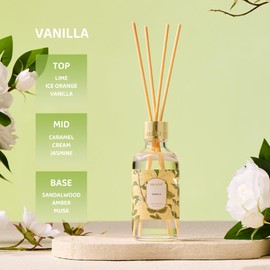 Airkeep Reed Diffuser Oil Set with Reed Sticks,Vanilla Aromatherapy Oil Scent Diffuser for Home Office Bathroom Decoration Perfume and Gifts 6.76 oz/200ml