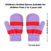 QKURT 6 Pairs Toddler Mittens, Winter Warm Knitted Stripe Gloves,