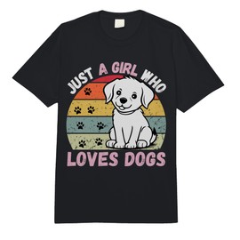 Just A Girl Who Loves Dogs Cute Dog Lover - I Love Dogs Comfort Colors Adult Heavyweight T-Shirt