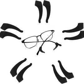 Soft Silicone Eyeglass Ear Hooks, 10 Pairs of Non-Slip Eyeglasses Ear Grips for Glasses, Sunglasses, Reading Glasses，Outdoor, office, gym - Color: 5 pairs black