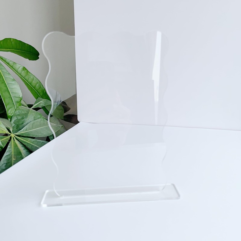10 Pack Wavy Rectangle Sign with Base, 7 x 5