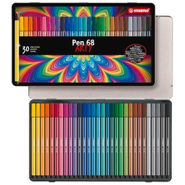 STABILO Pen 68, estuche ARTY con 30 plumines en colores surtidos