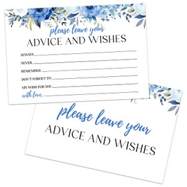 TRKAE Advice And Wishes Cards, 25 Set Floral Blank Well Wishes for Graduation Birthday Baby Shower Bridal Shower Engagement Party, 4x6 Inches Advice Cards for Mr and Mrs New Parents -06