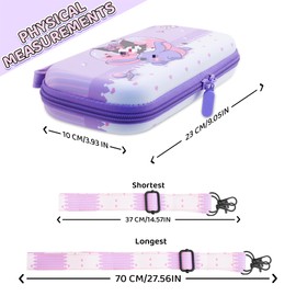 RHOTALL Purple Rabbit Carrying Case for Switch Lite,6 in 1 Storage Accessories Kit with Portable Travel Bag Case,Soft Protective Cover,Screen Protectors and 2 Cute Thumb Caps