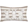 Aacors Easter Pillow Covers 12X20 Inch Striped Bunnies Rabbits