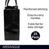 Merangue Reusable Bulk Shopping Bags, Laminated, Foldable Grocery Bags, Black,