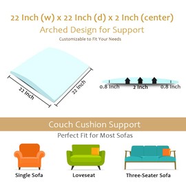 weosz Couch Cushion Support Replacement Supports for Sagging Sofa Seat 22 '' x 22 '' High Density Supporter Under The Pads Firmer Foam Lifters for Saggy Couches Set of 3 (Blue, 22''*22'')