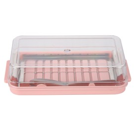 Stainless Steel Butter Cutter Container Butter Storage Box with Transparent Cover for KitchenPink Chassis