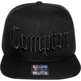 4350 DISTRICT Men's Adjustable Cotton Snapback Cap 8 (N21COM01 BLKBLKBLK)
