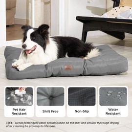 Bedsure Dog Beds Large Sized Dogs - Washable Pet Bed Mattress with Oxford Fabric, Pet Pillow Cushion for Crate, Grey Dog Mat Outdoor, 36x27x4, Grey