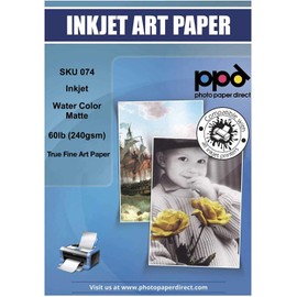 PPD Inkjet Watercolor Matte Giclee Fine Art Archival Printer Paper 8.5x11" 64lb 240gsm x 25 Sheets (PPD074-25)