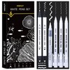 HNIHUY White Ink Pens, Fine Point White Gel Pens, Brush