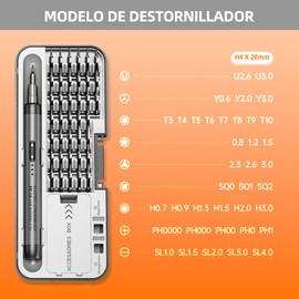 46 en 1 Destornilladores Eléctricos de Precisión, Desarmador Eléctrico de Alta Precisión con Carga USB Type-C, Adecuado para Reparar Anteojos, Televisores, Computadoras, Teléfonos Móviles