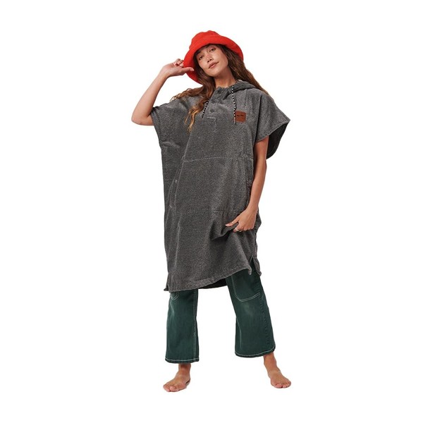 Slowtide Extra-Warm Changing Poncho | Change privately in public with ultra soft 100% cotton poncho | Includes Kangaroo pouch and double layer woven hood (Large - Extra Large, Heather Grey)