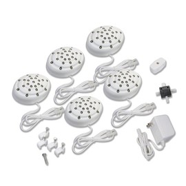 Amertac LED50HBAMP 24-volt LED Accent Puck Light Kit, White, 5-Pack