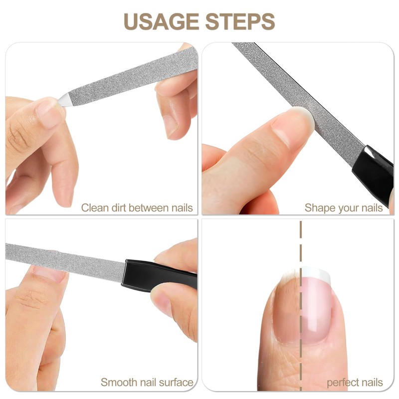 Sularpek 6 Pack Metal Nail File, Nail File, Professional Nail