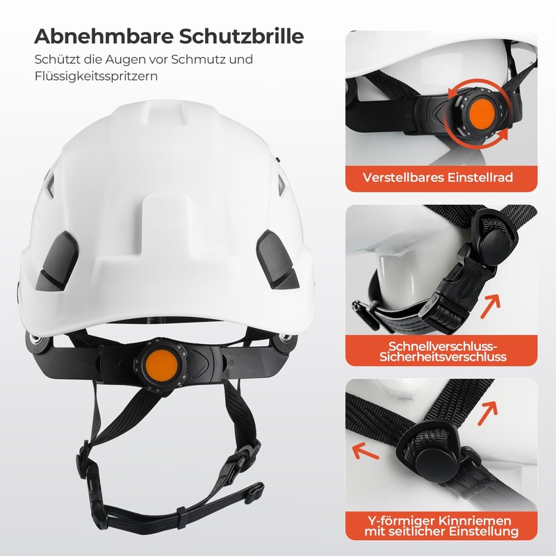 Mustbau Hard Hat Construction Safety Helmet Vented Lightweight Hardhat with