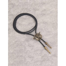 Mens Bolo Tie Western Ties Cowboy Necktie Leather Bolo Cowboy Tie Gold Bolo Tie Costume Cow Tie Western Necklace for Men Women