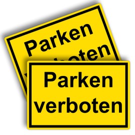 Strobo Parken verboten Sign, 20 x 30 cm, Made From Sturdy PVC Hard Foam Board, 3 Mm, Parking Sign With UV Protection, Pack Of 2