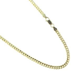 JOSCO Miami Curb Style Vermeil Necklace 4.1mm Gold Plated Over Sterling Silver Chain 20,22,24,30 Inches (22 Inches)