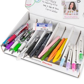 Pentel Carrie Walker Ultimate Journal Mix, Writing and Journaling Kit, Gel Pen/Mechanical Pencil/Marker Variety, 20 Pieces