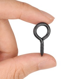 Aovchei Eye Screws, 150PCS 1 Inches Heavy Duty Metal Screw Hooks, Self Tapping Eye Bolts, Indoor & Outdoor for Hanging Artwork, Black