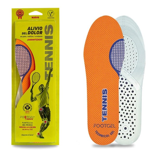 Footgel Sports Gel Insoles for Tennis If You Are a Tennis Player, Protect Yourself From Risk of Injury, Relieve Pain in Feet, Knee, Lumbar Vertebrae