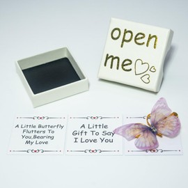 Romantic Butterfly Hair Clip Gift Set with Love Message Box, Gold