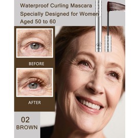 Brown Mascara for Older Women,Waterproof Volumising & Lengthening Mascara for Thinning, Aging Lashes,Gentle on Sensitive Eyes(2-Pack)