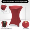 FestiCorp Spandex Table Cover, Cocktail Fitted Tablecloths, Round Highboy Stretch Table Covers Cloths for Party, Bar, Wedding, Birthday, Banquet, Red, 30"-32" Diameter x