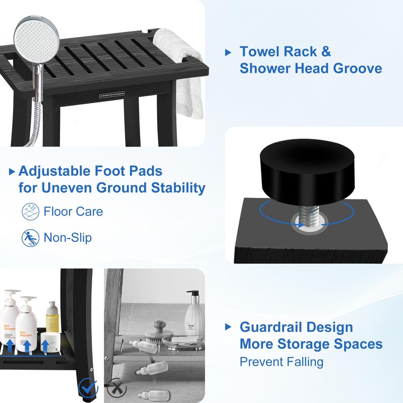 KingPavonini HDPS Shower Stool, Waterproof Shower Benches for Inside Shower