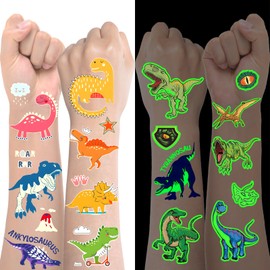 12 Sheets of Dinosaur Tattoos for Children, Dinosaur Toy Light Children's Tattoos Skin-Friendly, Dino Birthday Decoration Party Bag Children's Birthday Contents School Cone Boy, Small Items for the