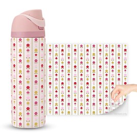 Kaitiaki Flower Crown Stickers for Owala 24oz FreeSip – Waterproof Nature-Ally Elements Sticker for Owala Accessories, Cute Aesthetic Floral Stripes Stickers for Bottle (Flower Crown)