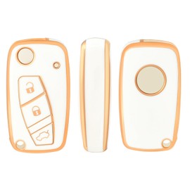 OFFCURVE Key Case Car Key Cover Key Case Protective Cover for Fiat Grande Punto Evo Panda Bravo Ducato Lancia Ypsilon Lybra Delta Musa Peugeot Boxer Citroen Relay Nemo